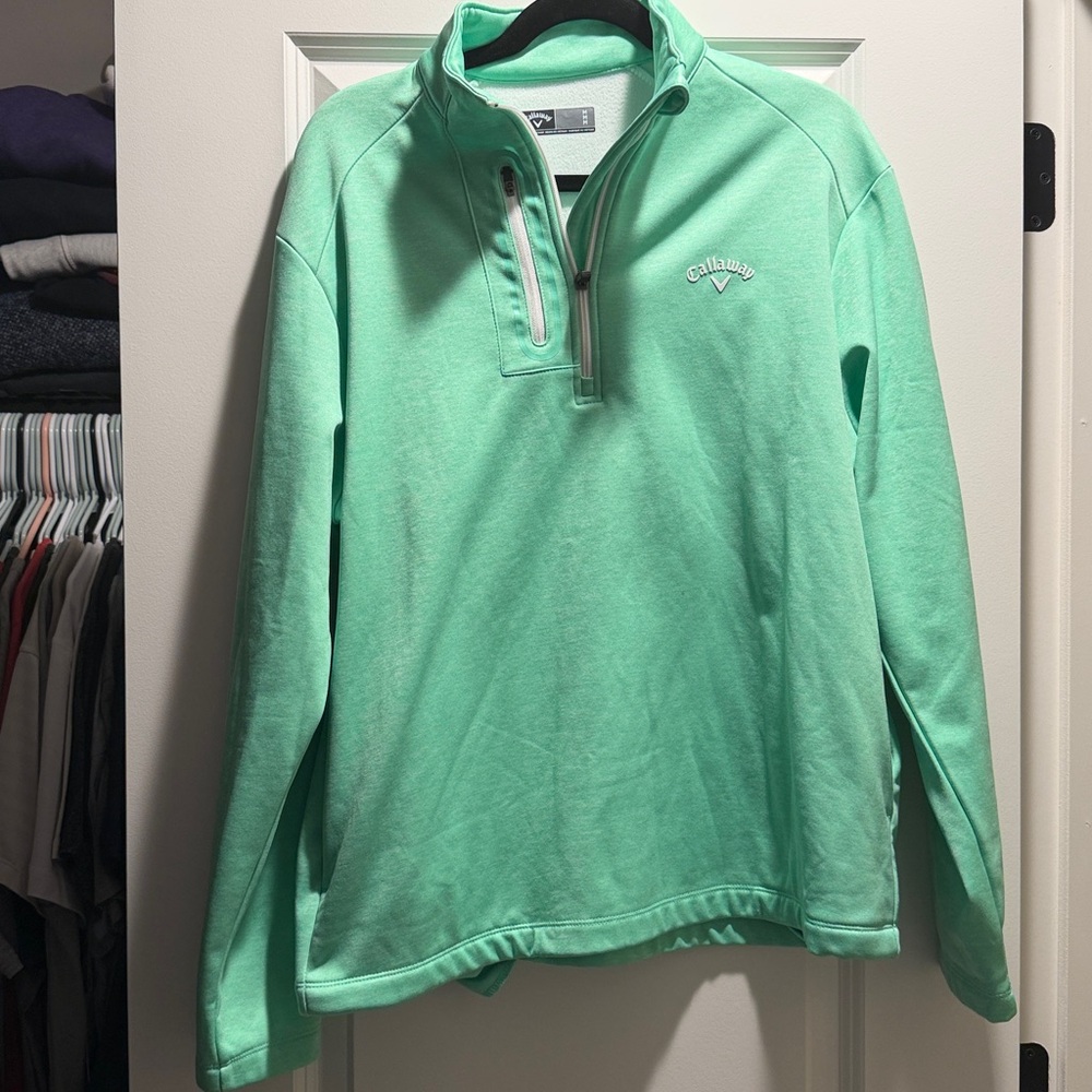 Callaway Mint Green Quarter-Zip Pullover